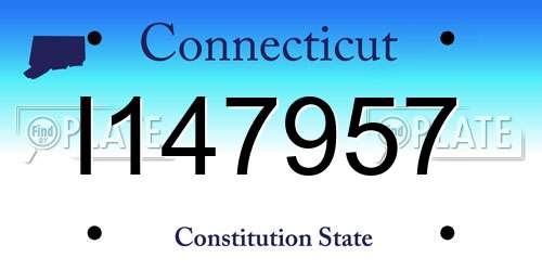 I147957 Connecticut License Plate