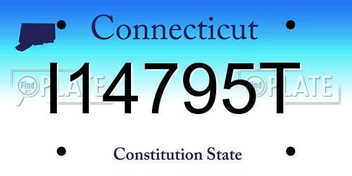 I14795T Connecticut License Plate