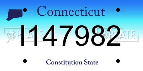 I147982 Connecticut License Plate