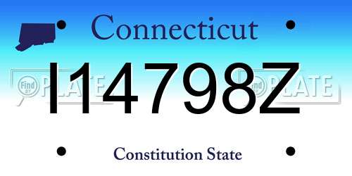I14798Z Connecticut License Plate