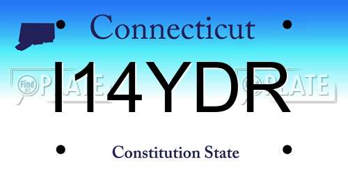 I14YDR Connecticut License Plate