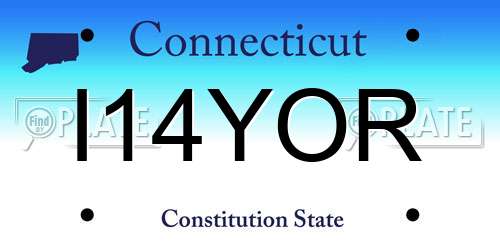I14YOR Connecticut License Plate