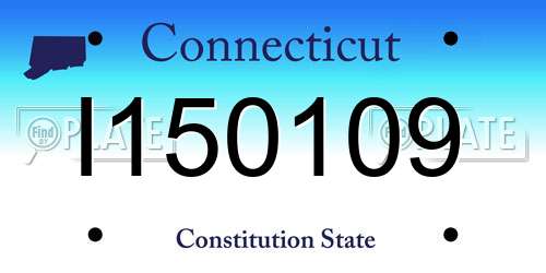 I150109 Connecticut License Plate