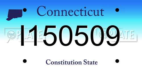 I150509 Connecticut License Plate