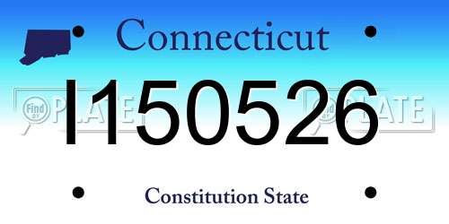 I150526 Connecticut License Plate