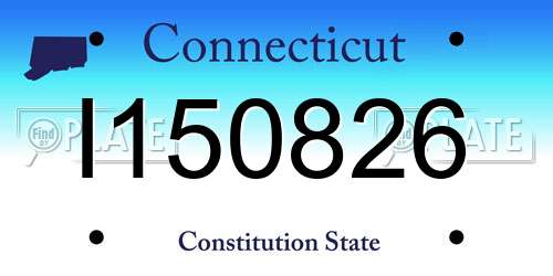 I150826 Connecticut License Plate