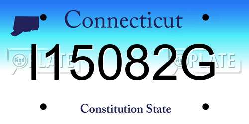 I15082G Connecticut License Plate
