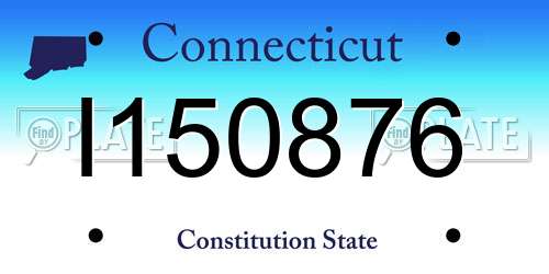 I150876 Connecticut License Plate