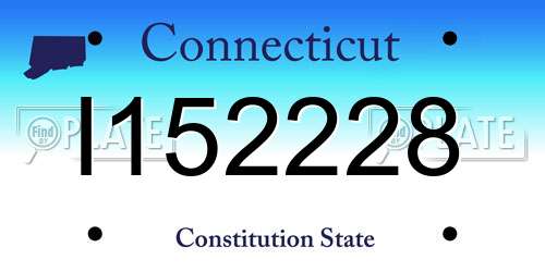 I152228 Connecticut License Plate