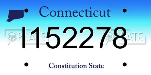 I152278 Connecticut License Plate