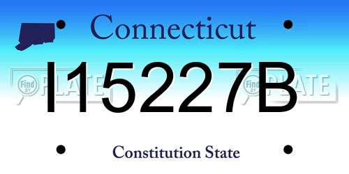 I15227B Connecticut License Plate