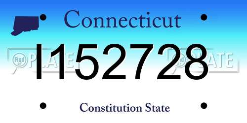 I152728 Connecticut License Plate