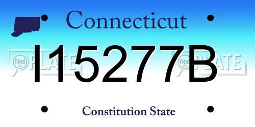 I15277B Connecticut License Plate