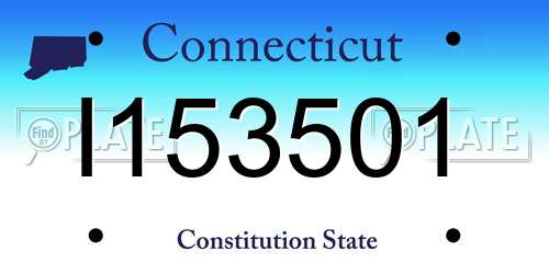 I153501 Connecticut License Plate
