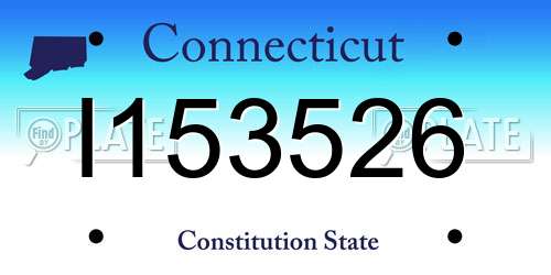 I153526 Connecticut License Plate