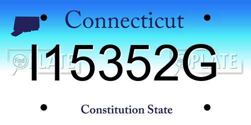 I15352G Connecticut License Plate