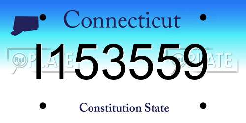 I153559 Connecticut License Plate