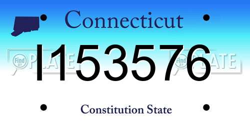 I153576 Connecticut License Plate