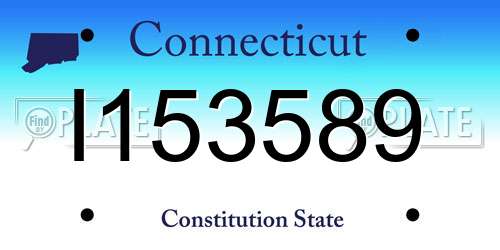 I153589 Connecticut License Plate