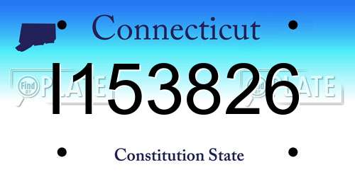 I153826 Connecticut License Plate