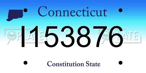 I153876 Connecticut License Plate