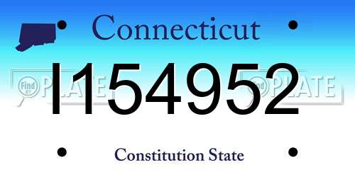 I154952 Connecticut License Plate