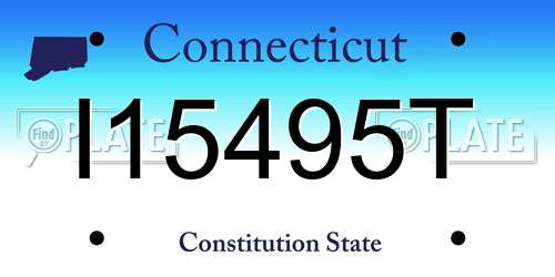 I15495T Connecticut License Plate