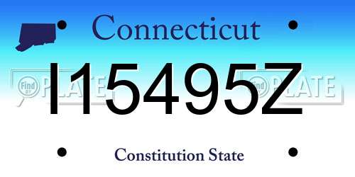I15495Z Connecticut License Plate