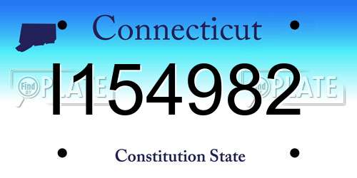 I154982 Connecticut License Plate