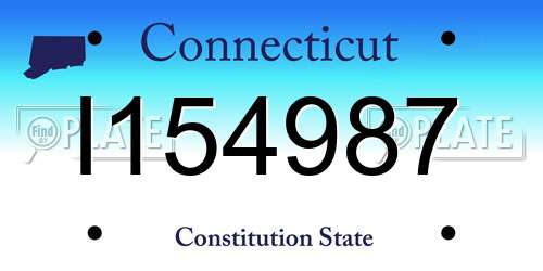 I154987 Connecticut License Plate