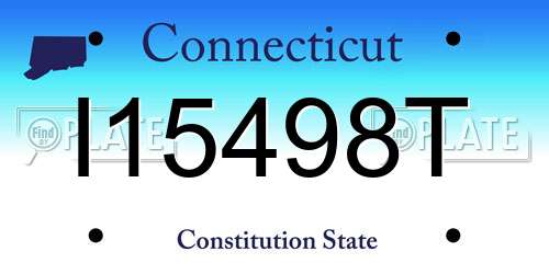 I15498T Connecticut License Plate
