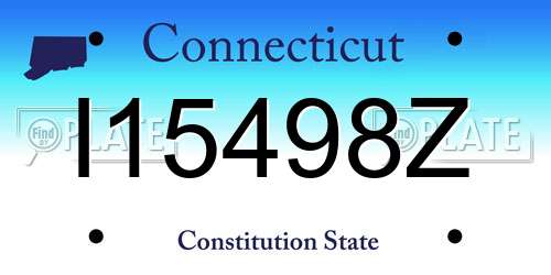 I15498Z Connecticut License Plate