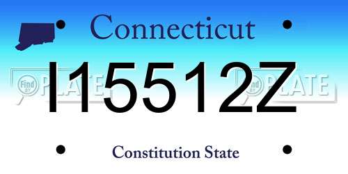 I15512Z Connecticut License Plate