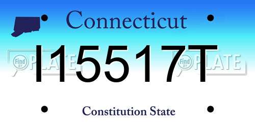 I15517T Connecticut License Plate