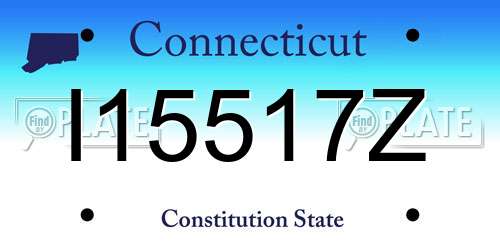 I15517Z Connecticut License Plate