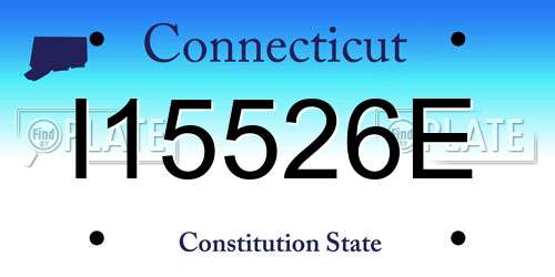 I15526E Connecticut License Plate