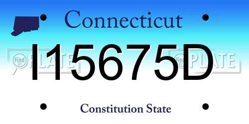 I15675D Connecticut License Plate