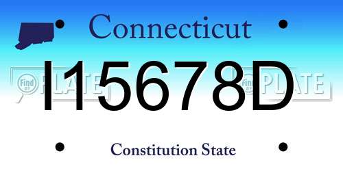 I15678D Connecticut License Plate
