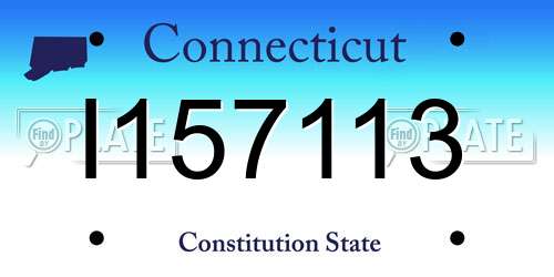 I157113 Connecticut License Plate