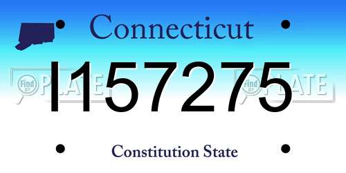 I157275 Connecticut License Plate