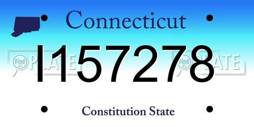 I157278 Connecticut License Plate