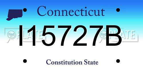 I15727B Connecticut License Plate