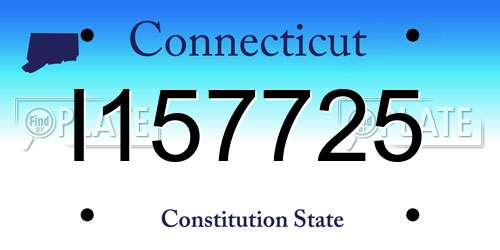 I157725 Connecticut License Plate