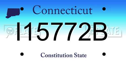 I15772B Connecticut License Plate