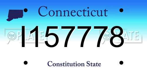 I157778 Connecticut License Plate
