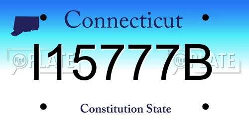 I15777B Connecticut License Plate