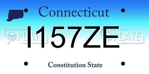 I157ZE Connecticut License Plate