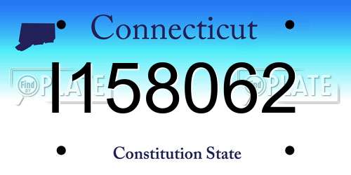 I158062 Connecticut License Plate