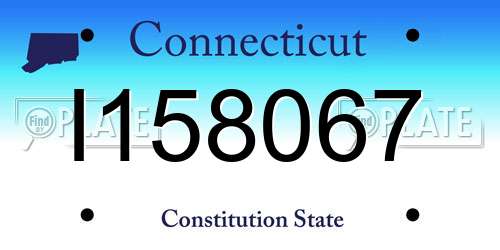 I158067 Connecticut License Plate