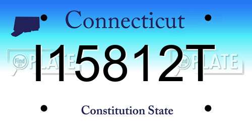 I15812T Connecticut License Plate